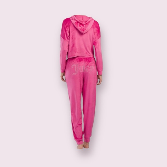 NWOT Juicy Couture Velour 2PC Pajama Set, Sweet Sangria - Picture 4 of 9